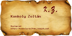 Konkoly Zoltán névjegykártya